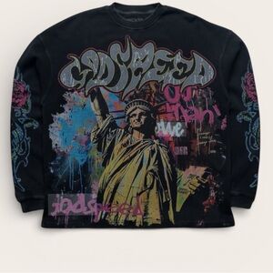 Men's Black Graphic Tee Godspeed